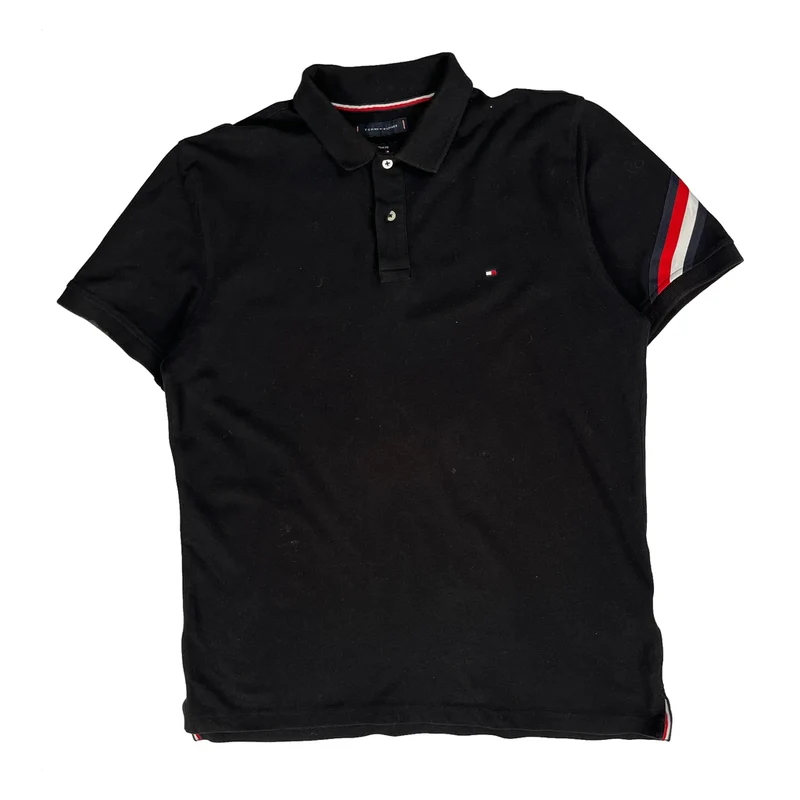 Tommy Hilfiger Slim Fit Polo Shirt - XL Black Cotton