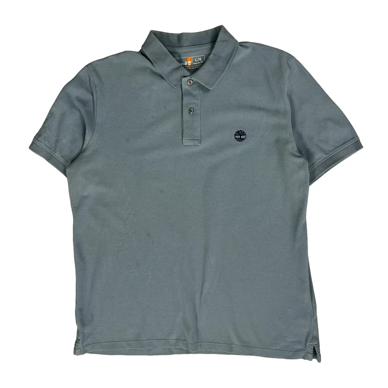 Timberland Polo Shirt - Large Grey Cotton