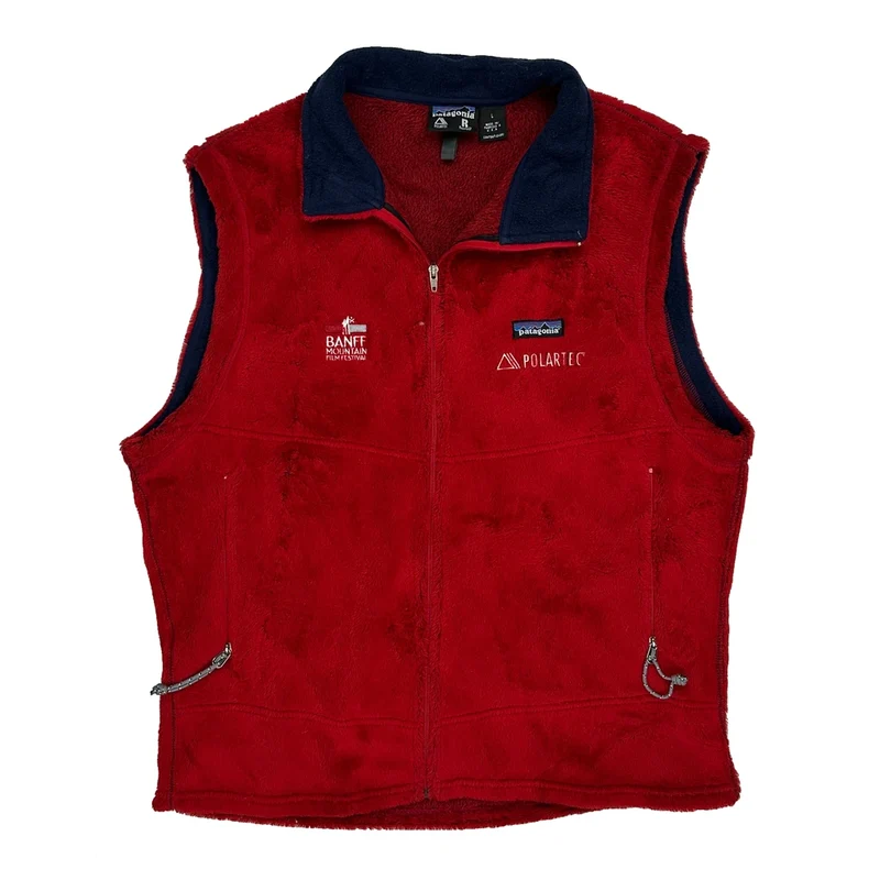 Made In USA Patagonia Fleece Jacket - Large Red Polyester