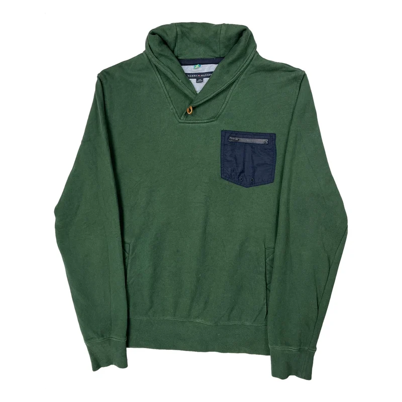 Tommy Hilfiger Sweatshirt - Large Green Cotton