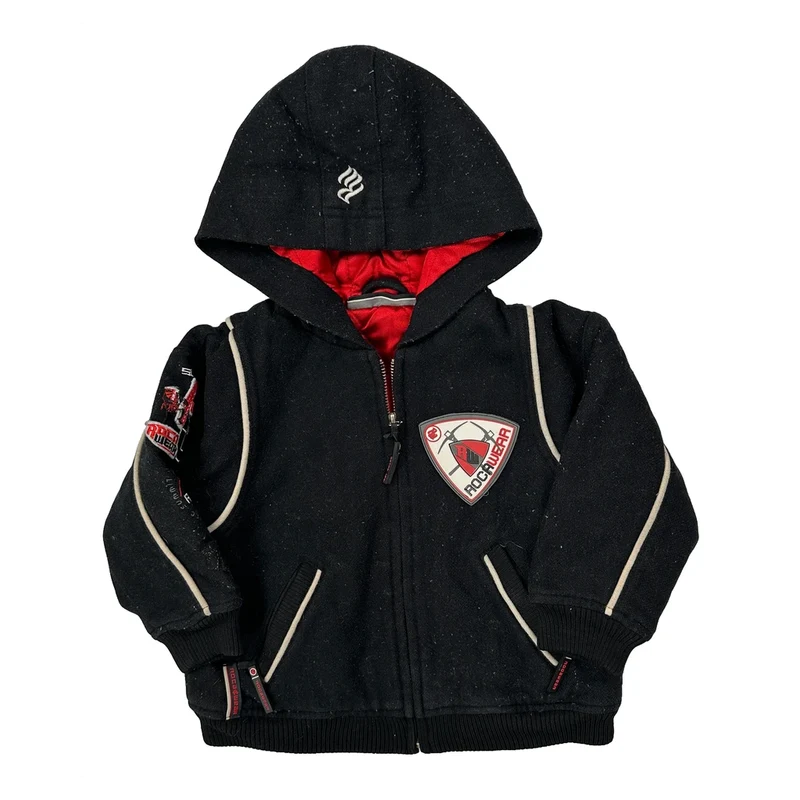 Age 3 Rocawear Graphic Fleece Jacket - 2XS Black Wool Blend