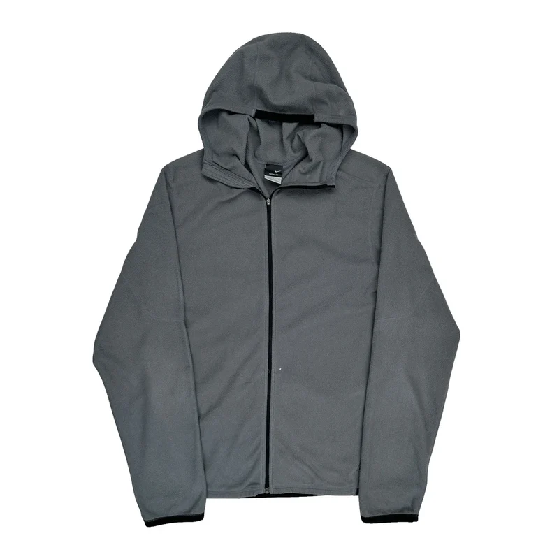 Nike Fleece Jacket - Large Grey Polyester