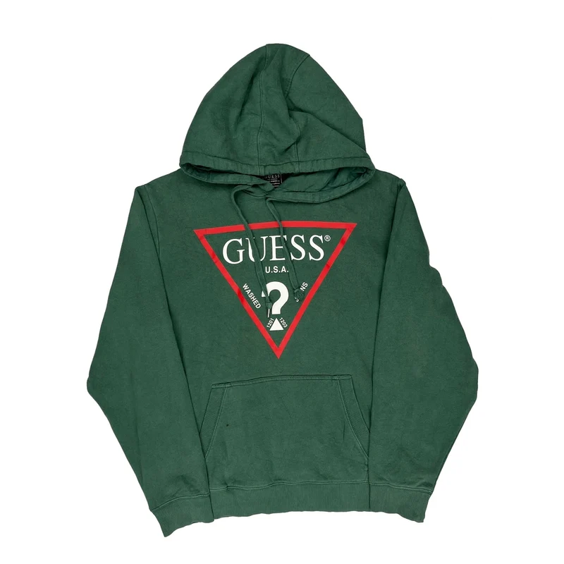 Guess Hoodie - Large Green Cotton