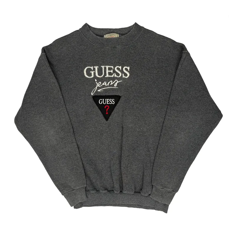 90S Guess Sweatshirt - Small Grey Cotton