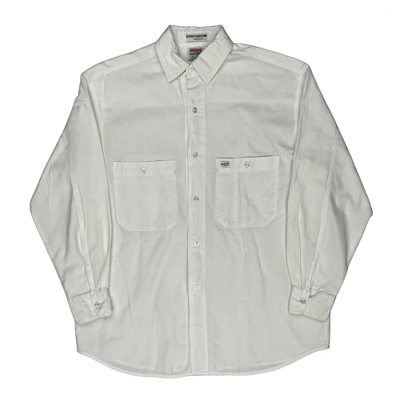 90S Guess Shirt - XS White Cotton