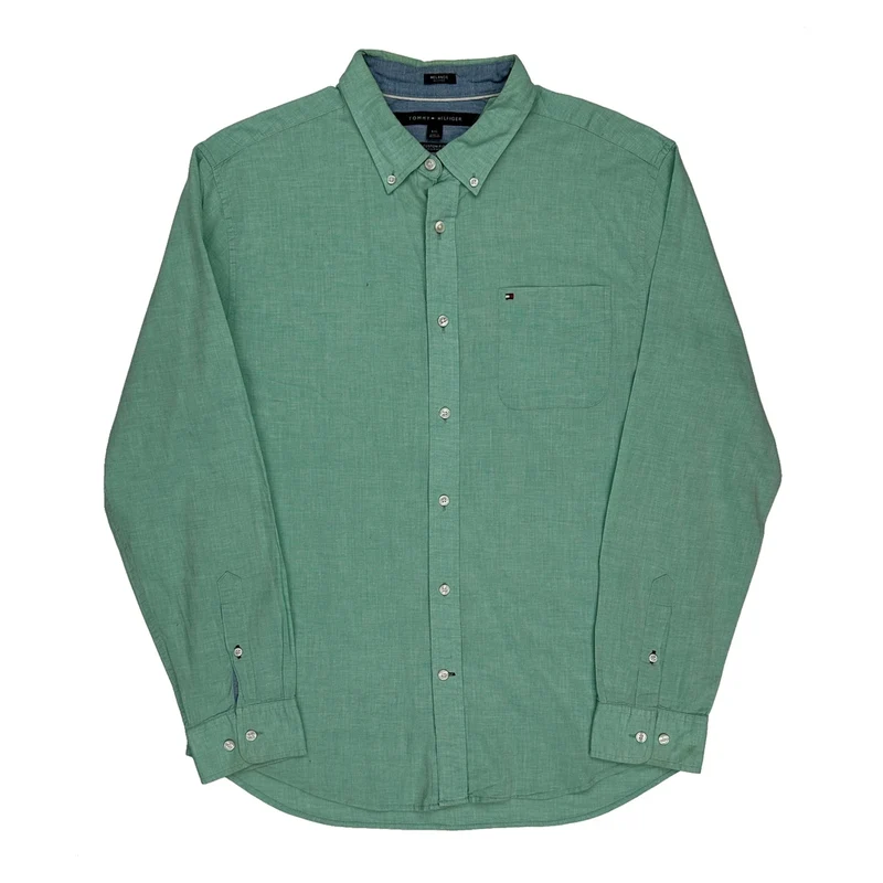 Tommy Hilfiger Shirt - Large Green Cotton