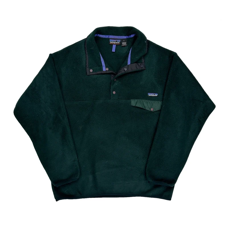 Synchilla Patagonia Snap T Fleece - Large Green Polyester