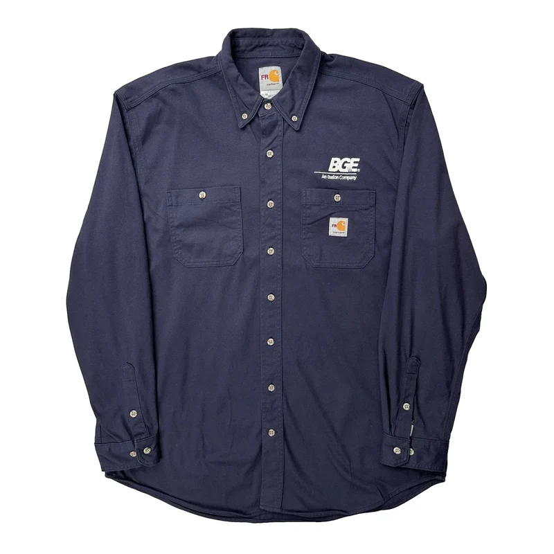 Bge Logo Carhartt Shirt - Large Navy Cotton