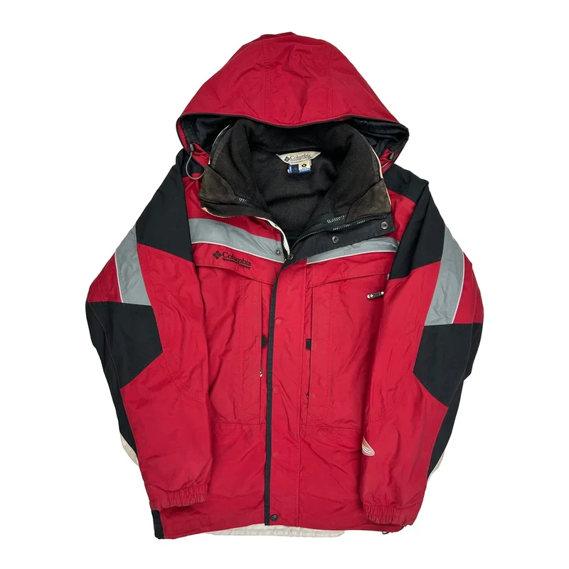 Columbia Ski Jacket - Medium Red Polyester