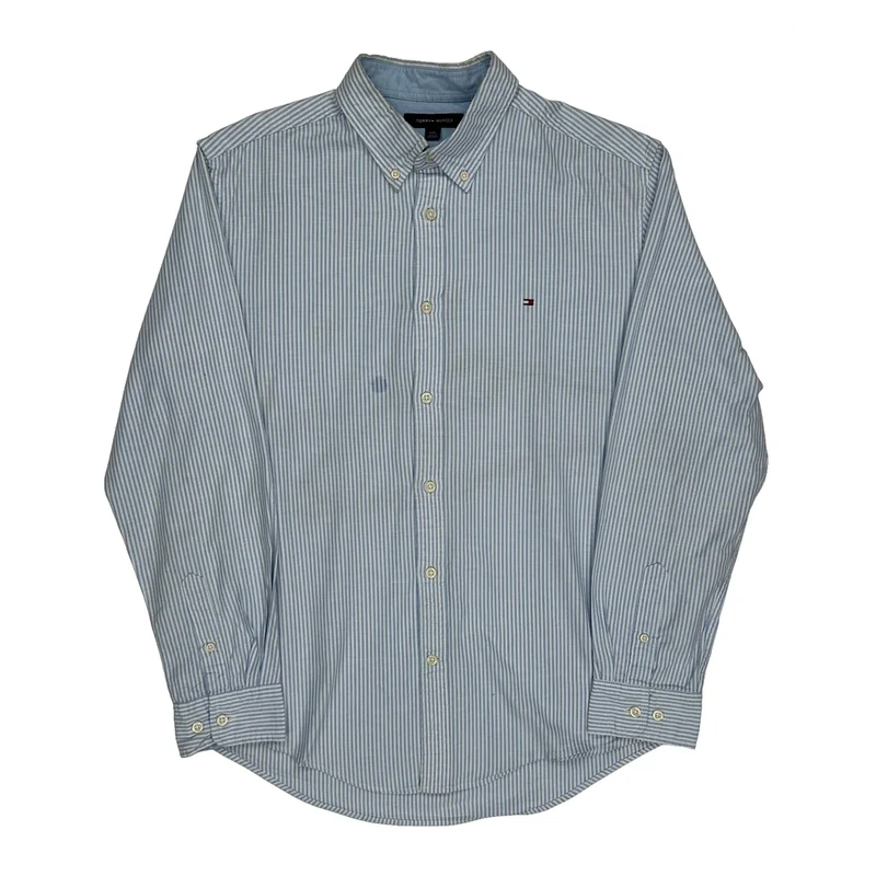 Tommy Hilfiger Striped Shirt - Large Blue Cotton