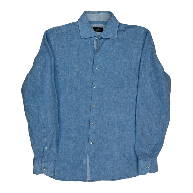 Eusaro Shirt - Medium Blue Linen