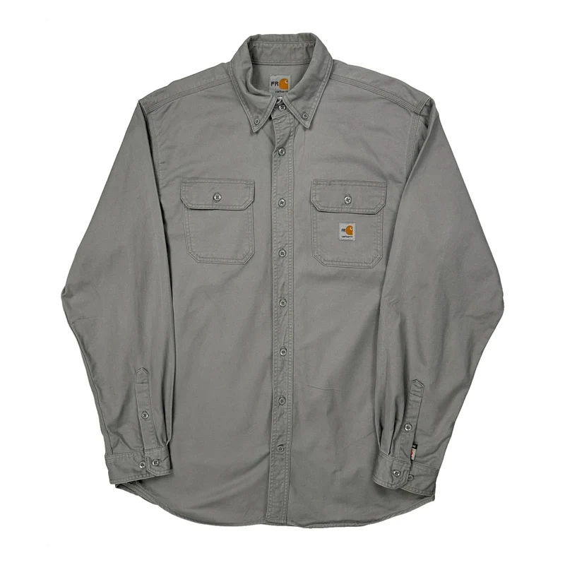 Carhartt Shirt - Large Grey Cotton Blend