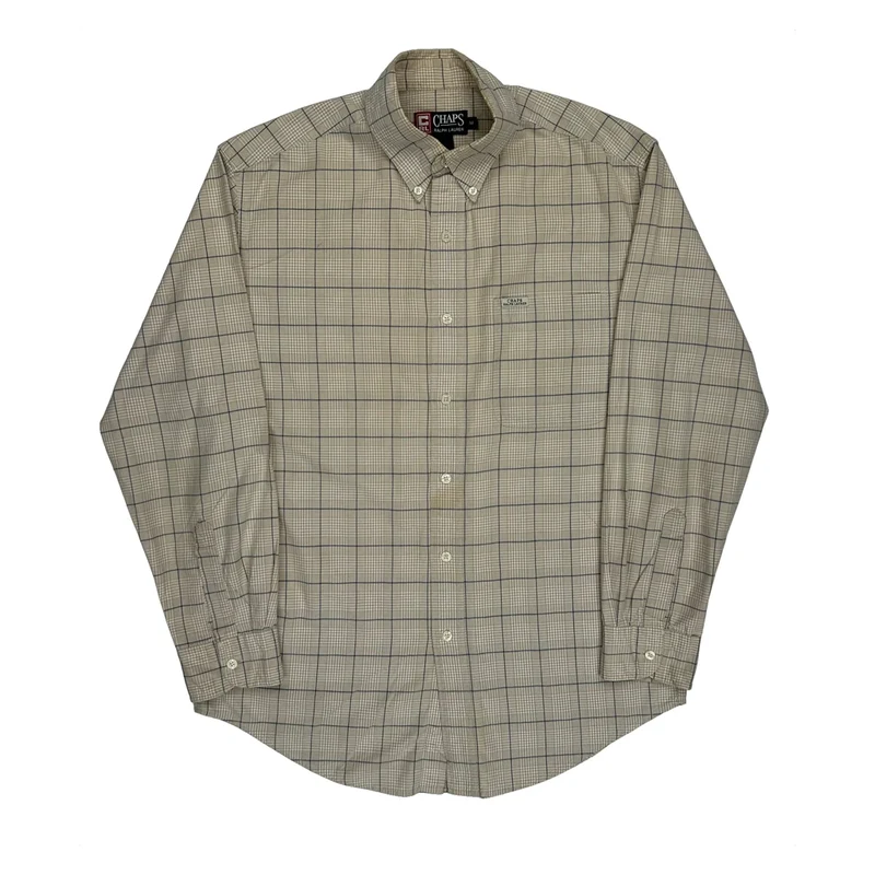 Chaps Ralph Lauren Checked Shirt - Medium Beige Cotton