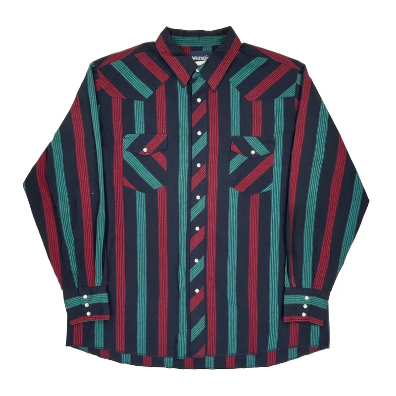 Wrangler Striped Shirt - 3XL Multicoloured Cotton Blend