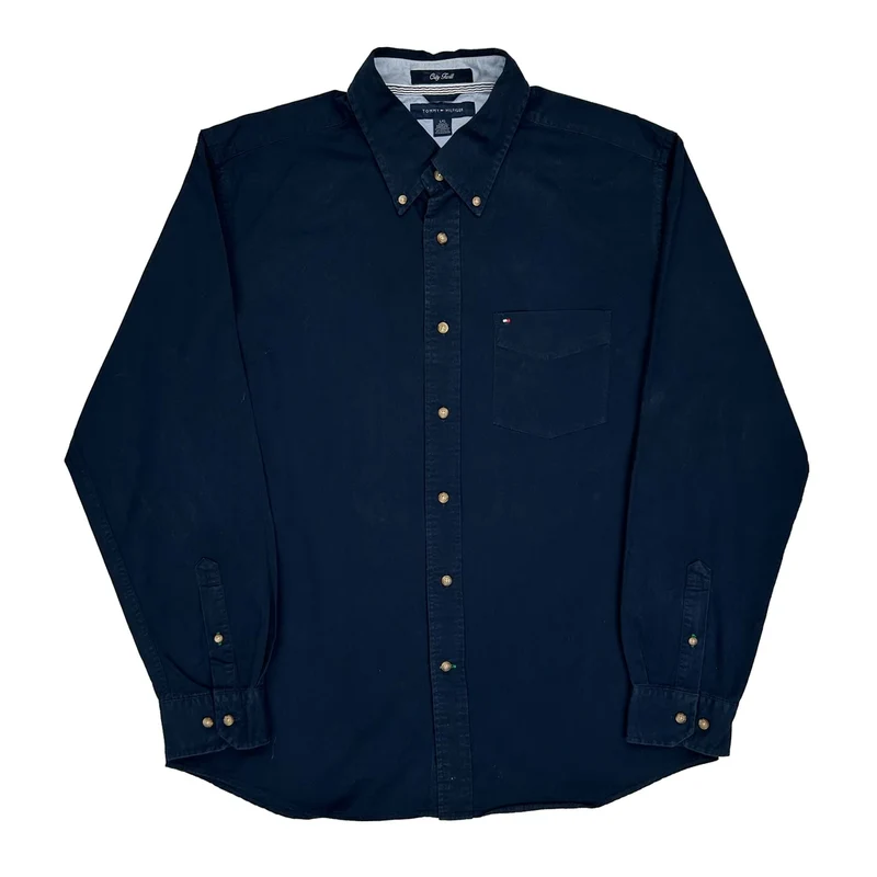 Tommy Hilfiger Shirt - Large Navy Cotton