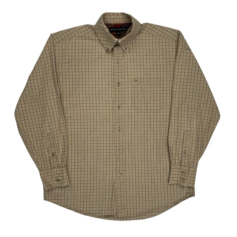 Tommy Hilfiger Checked Shirt - Medium Beige Cotton