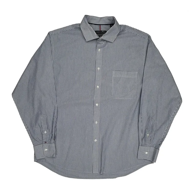 Tommy Hilfiger Striped Shirt - Large Blue Cotton