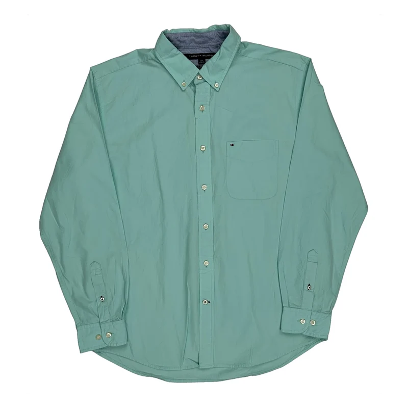 Tommy Hilfiger Shirt - Large Green Cotton
