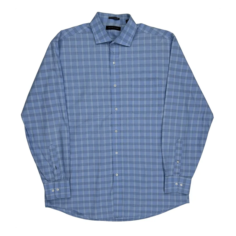 Tommy Hilfiger Checked Shirt - Large Blue Cotton