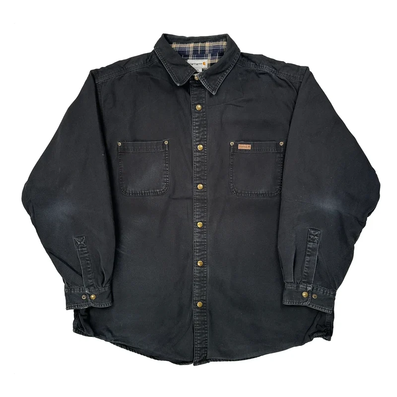 Lined Carhartt Checked Shirt - 2XL Black Cotton