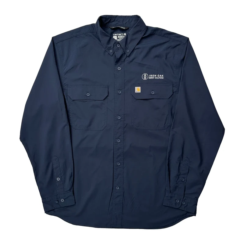 Iron Oak Energy Solutions Carhartt Shirt - Large Navy Polyester