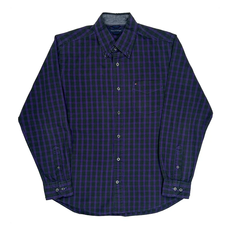 Tommy Hilfiger Checked Shirt - Medium Purple Cotton