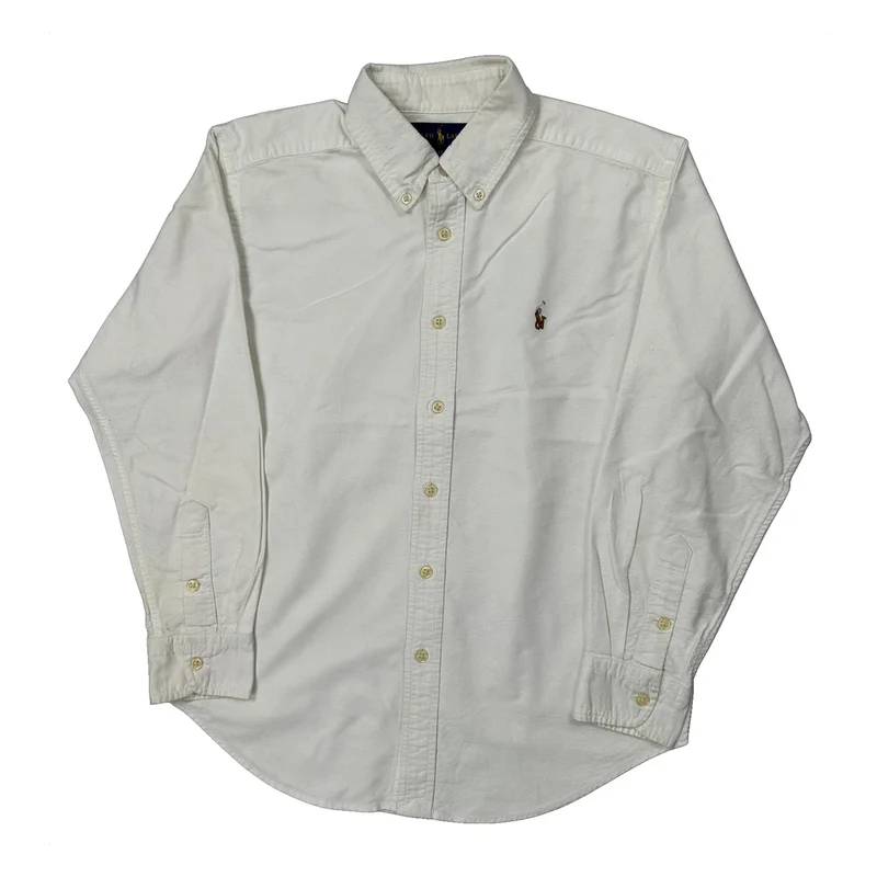 Age 12 Ralph Lauren Shirt - Medium White Cotton