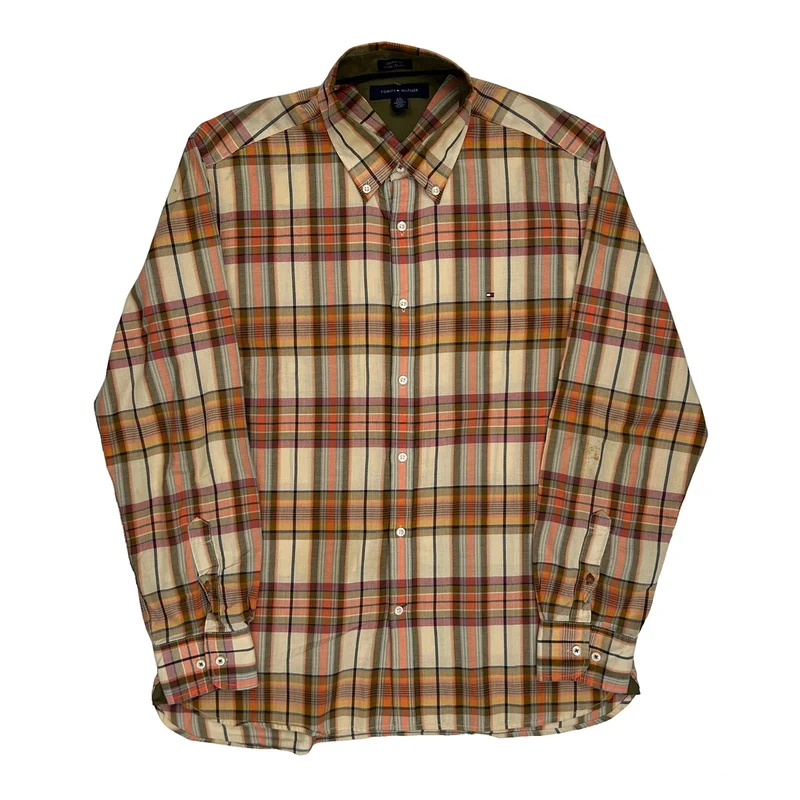 Tommy Hilfiger Checked Shirt - Large Multicoloured Cotton