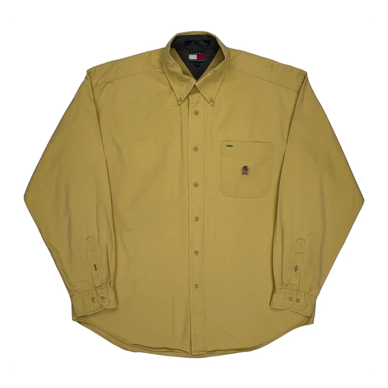 Tommy Hilfiger Shirt - Large Yellow Cotton