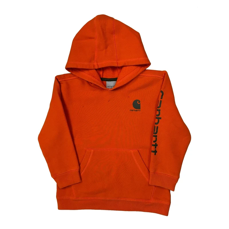 Age 7 Carhartt Hoodie - Small Orange Cotton