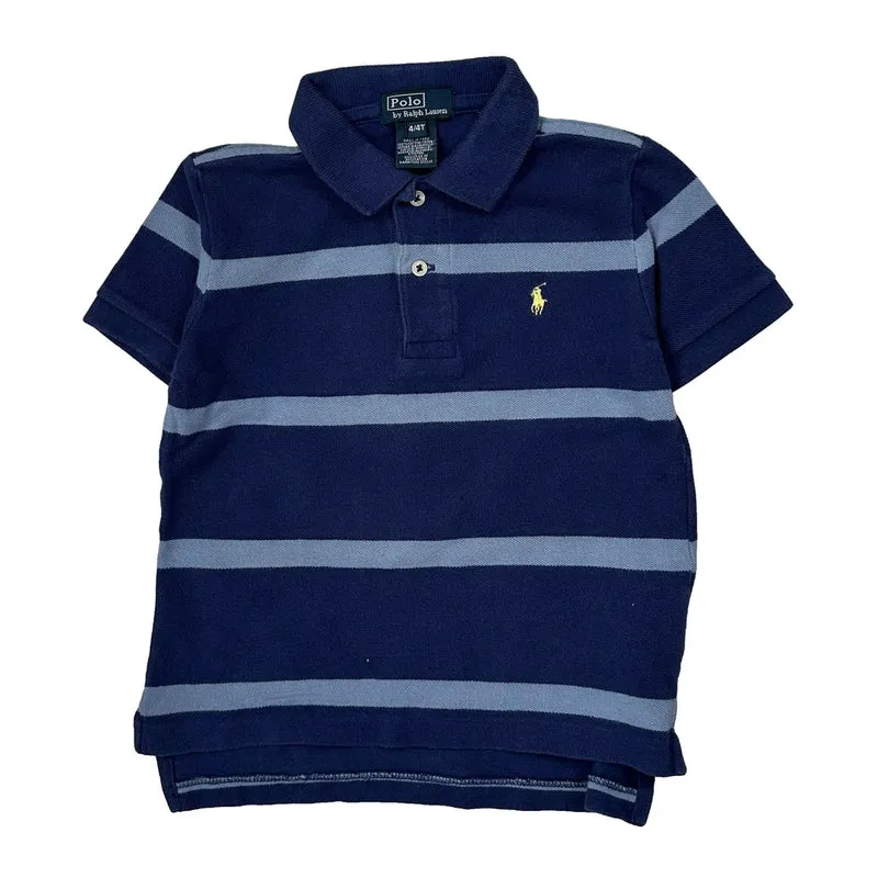 Age 4 Polo By Ralph Lauren Striped Polo Shirt - XS Blue Cotton