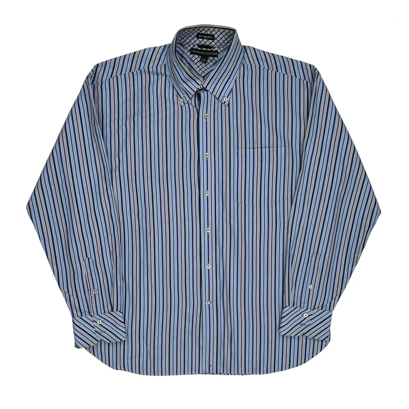 Tommy Hilfiger Striped Shirt - XL Blue Cotton