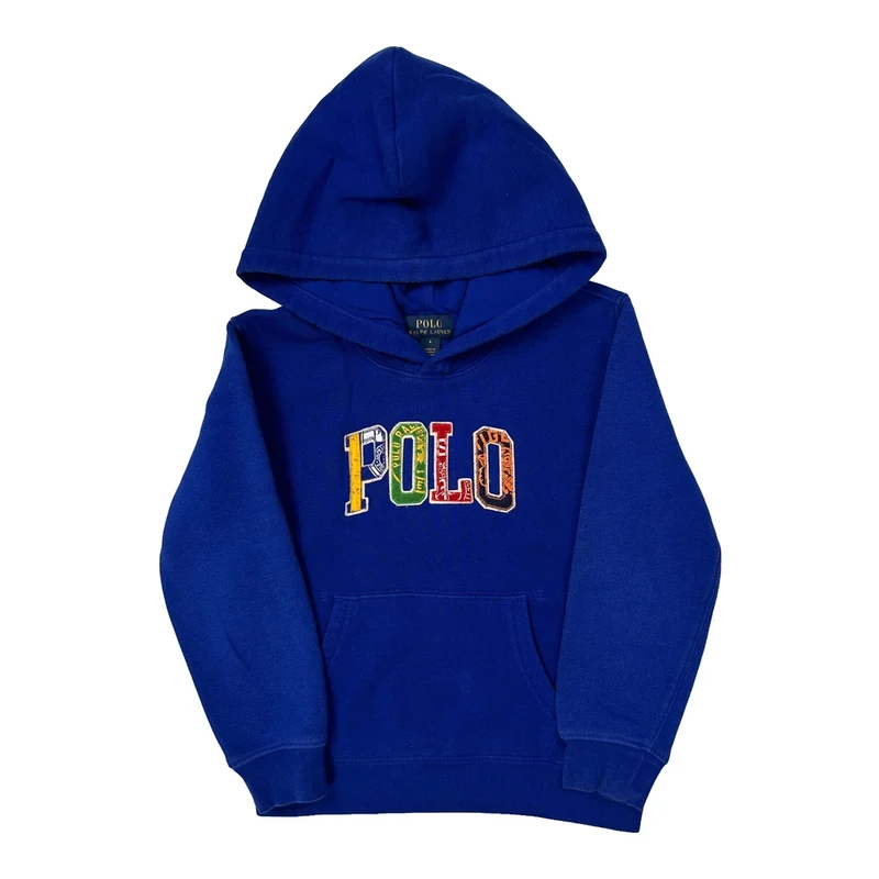 Age 6 Polo By Ralph Lauren Spellout Hoodie - XS Blue Cotton