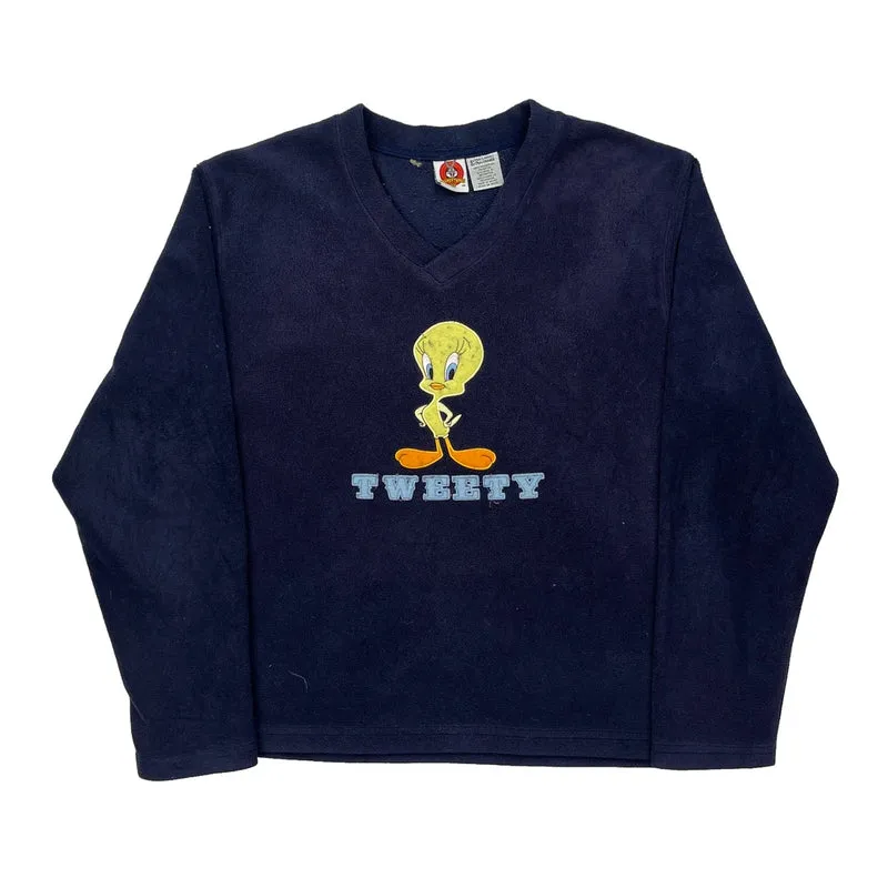 Looney Tunes Cartoon Sweatshirt - XL Navy Polyester