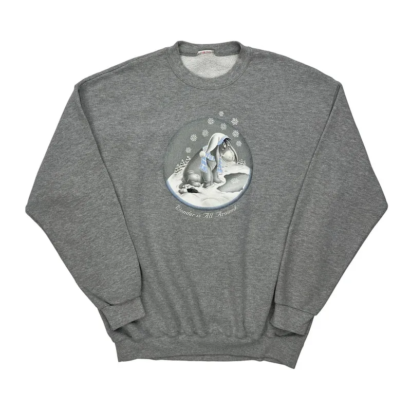 Eeyore Disney Graphic Sweatshirt - XL Grey Cotton Blend