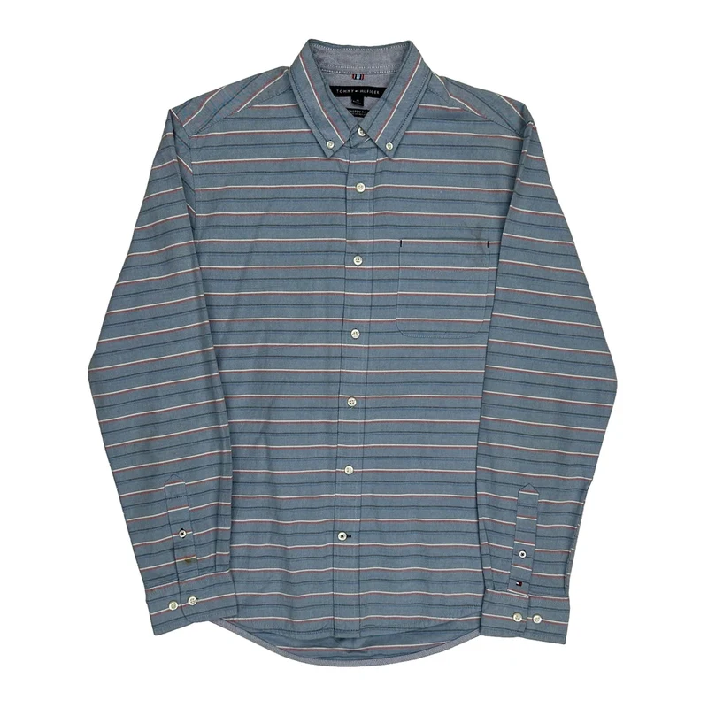 Tommy Hilfiger Striped Shirt - Medium Blue Cotton
