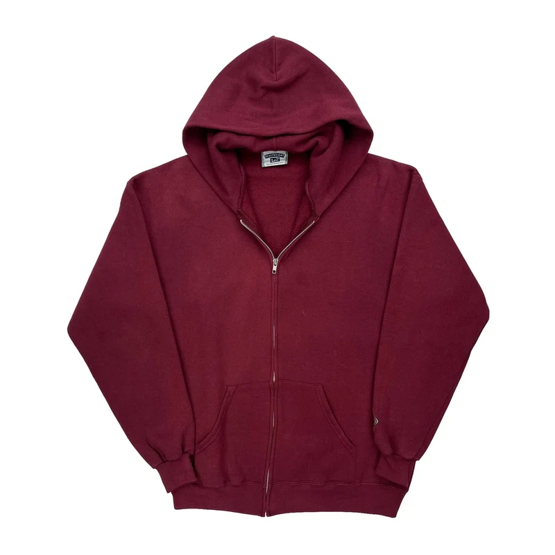 Gildan Hoodie - Large Burgundy Cotton Blend
