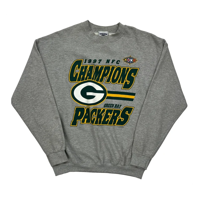 Green Bay Packers Lee Football Sweatshirt - XL Grey Cotton