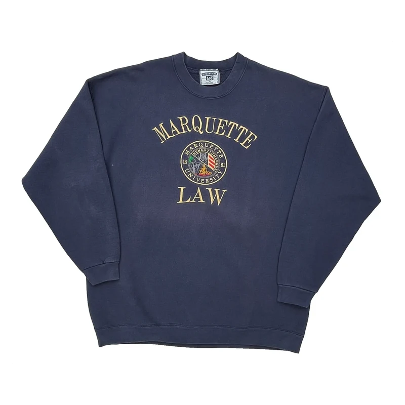 Marquette Law Lee College Sweatshirt - XL Navy Cotton