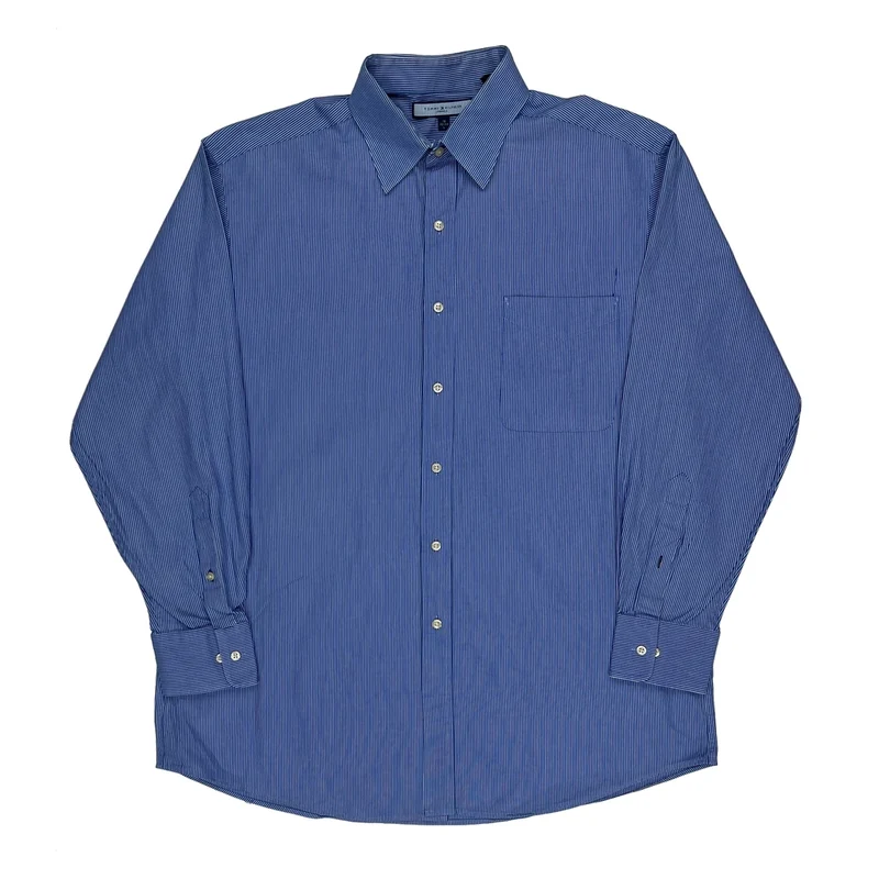 Tommy Hilfiger Striped Shirt - Large Blue Cotton