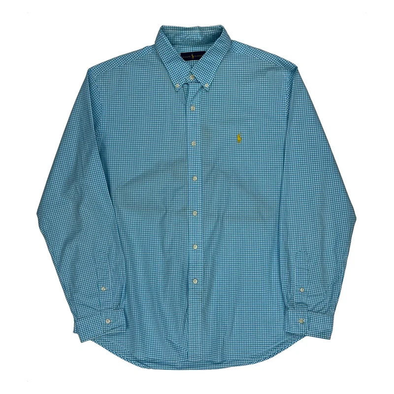 Ralph Lauren Checked Shirt - XL Blue Cotton