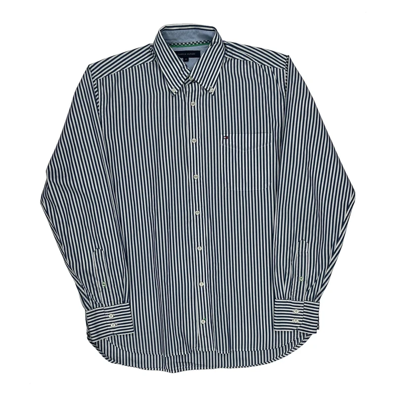 Tommy Hilfiger Striped Shirt - Medium Blue Cotton