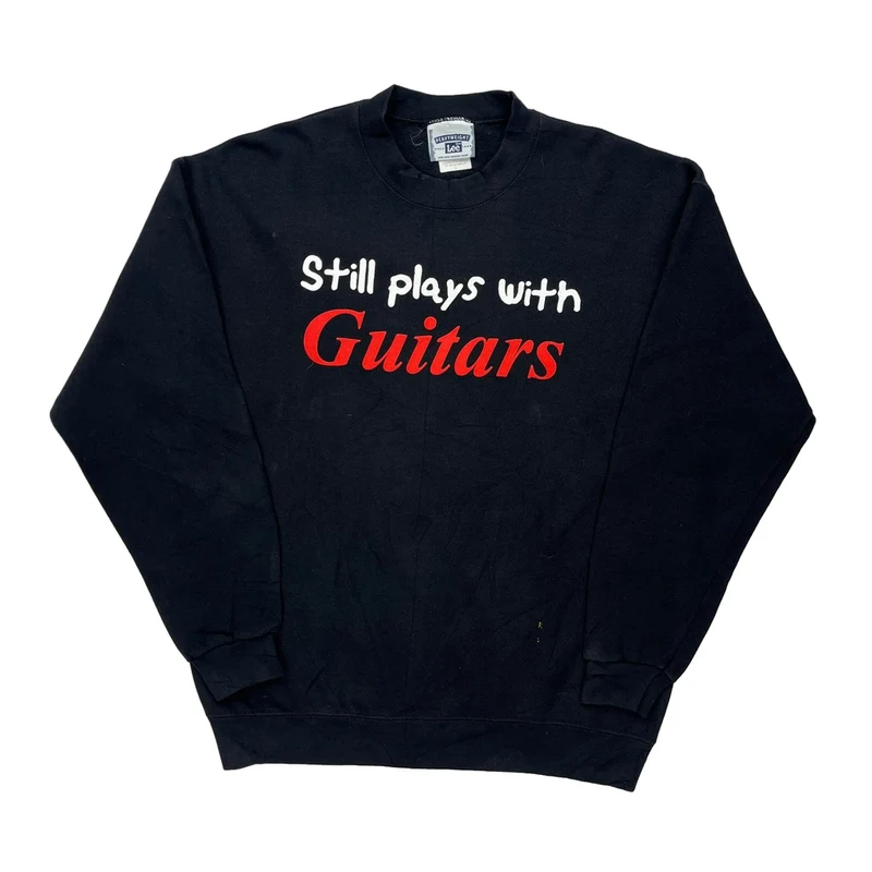 Still Plays Guitar Lee Sweatshirt - Large Black Cotton