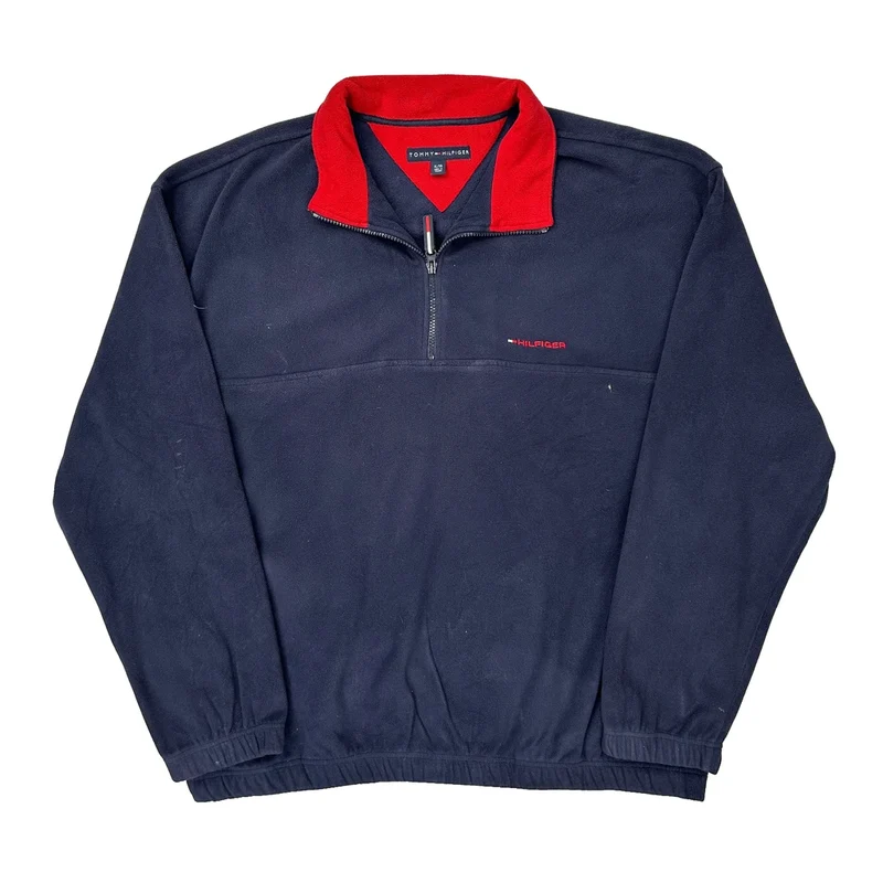 Tommy Hilfiger Collared Fleece - XL Navy Polyester