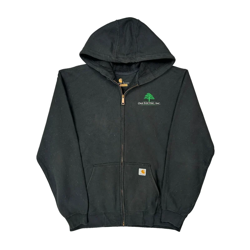 Oak Electric, Inc. Carhartt Full Zip Hoodie - Large Black Cotton