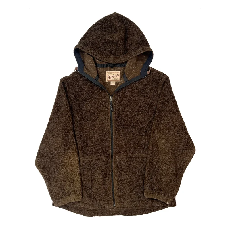 Woolrich Fleece Jacket - Large Brown Polyester