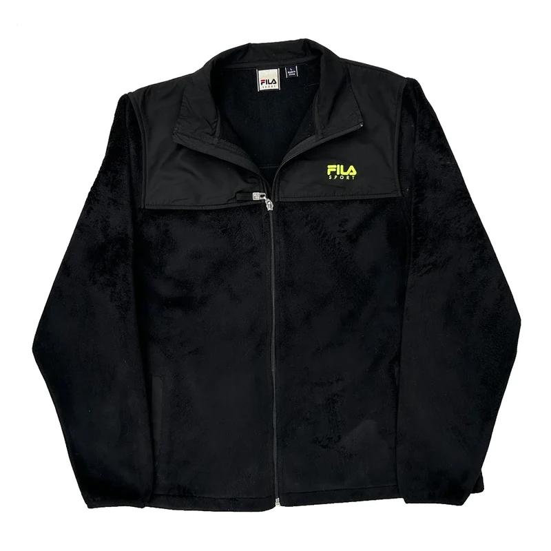 Fila Fleece Jacket - Large Black Polyester