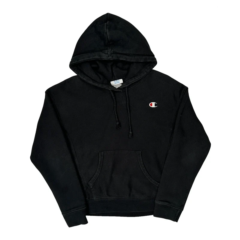Reverse Weave Champion Hoodie - Small Black Cotton Blend