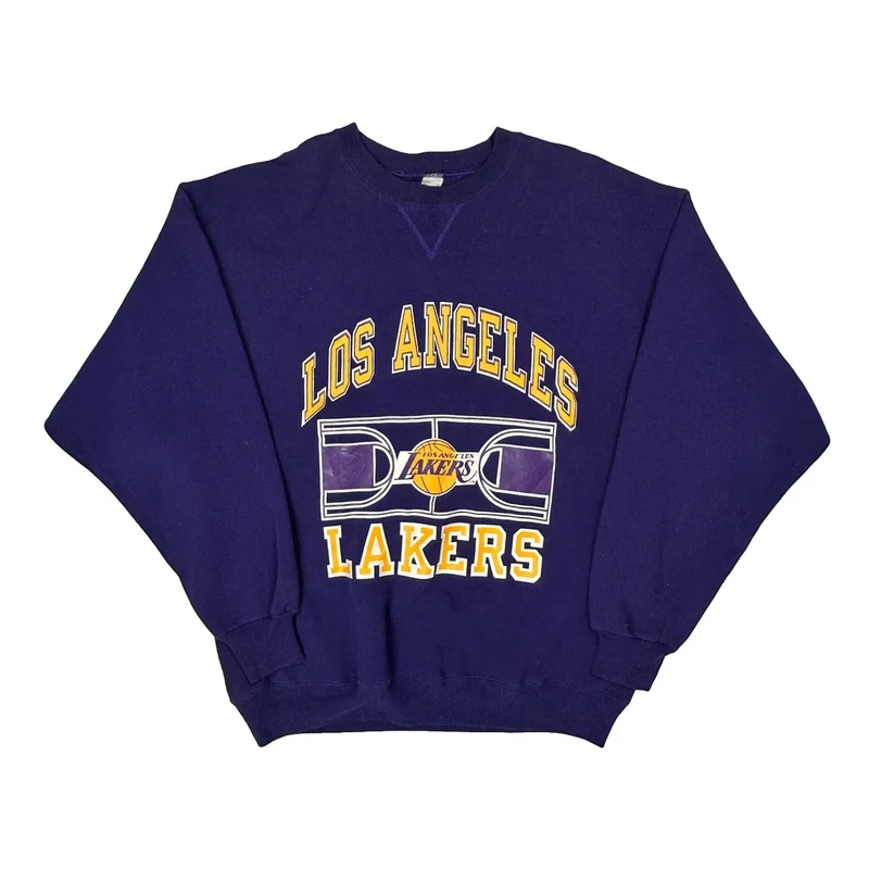 Los Angeles Lakers Champion Graphic Sweatshirt - XL Purple Cotton