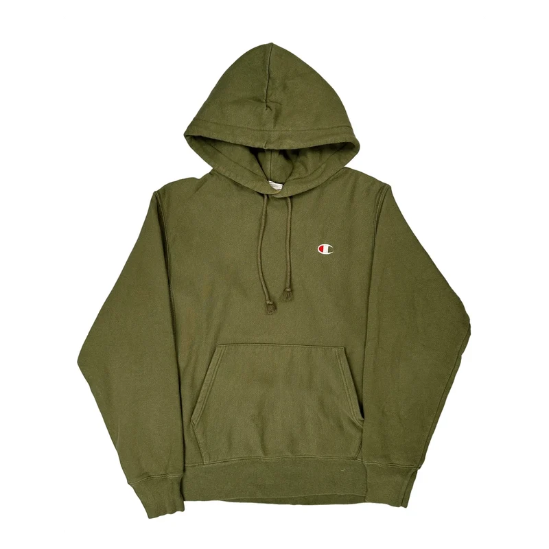Reverse Weave Champion Hoodie - Medium Green Cotton